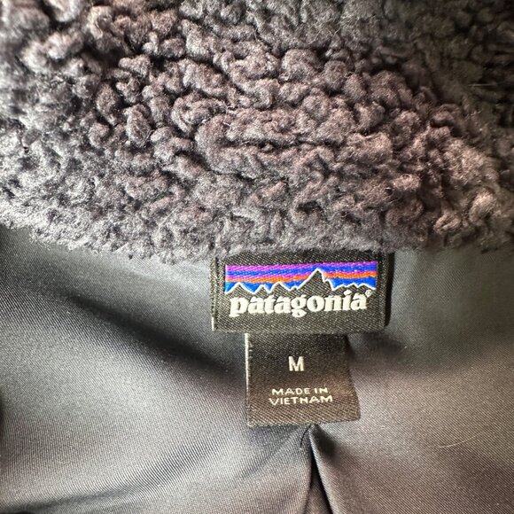 Patagonia Vest Womens Medium Los Gatos Smolder Blue Sherpa Fleece Warm - Picture 6 of 10